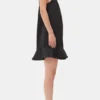 Black Duchesse Satin Mini Dress