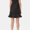 Black Duchesse Satin Mini Dress