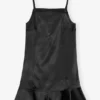 Black Duchesse Satin Mini Dress