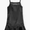 Black Duchesse Satin Mini Dress