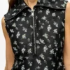Black Floral Jacquard Midi Dress