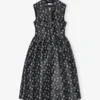 Black Floral Jacquard Midi Dress