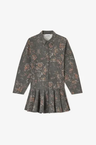 Black Floral Shirt Dress