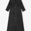 Black Fluid Cupro Maxi Dress