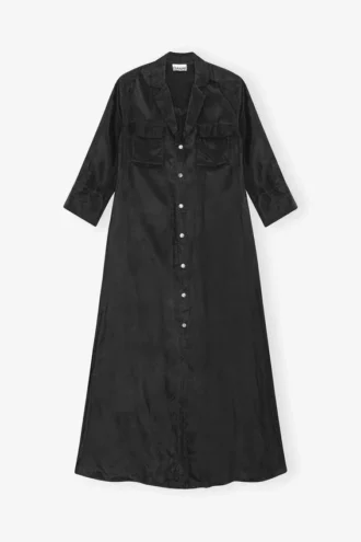 black fluid cupro maxi dress 1 330x495 - Black Fluid Cupro Maxi Dress