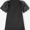 Black Fringed Organza Mini Dress