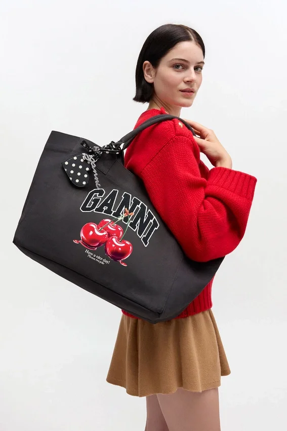 Black Medium Cherry Tote Black Medium Cherry Tote