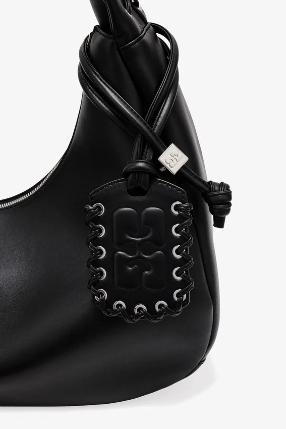 Black Medium Laces Hobo Bag Black Medium Laces Hobo Bag