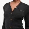 Black Mini Ribbed Merino Cardigan