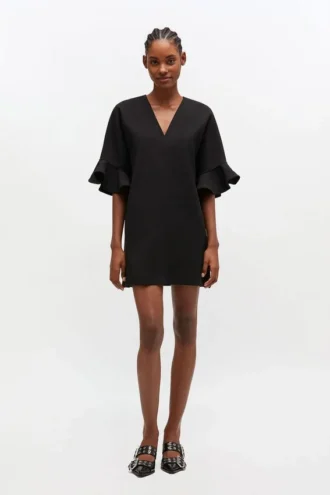 Black Mini Ruffle Dress