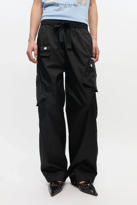 Black Nylon Elasticated Pants Black Nylon Elasticated Pants