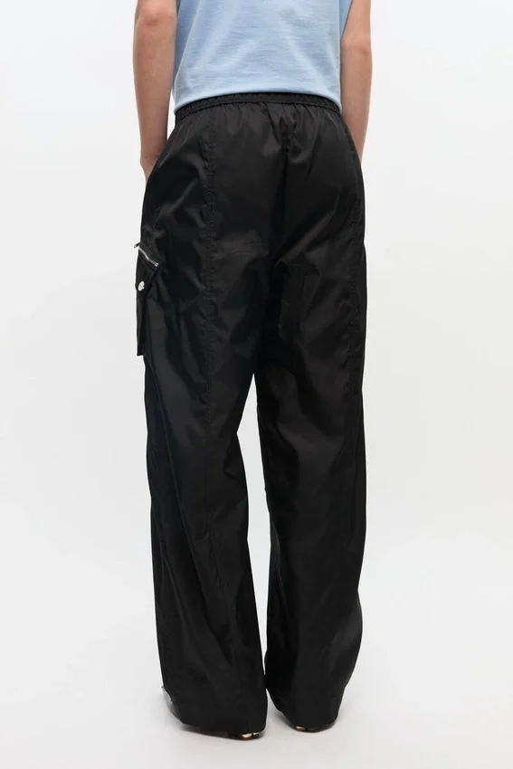 Black Nylon Elasticated Pants Black Nylon Elasticated Pants