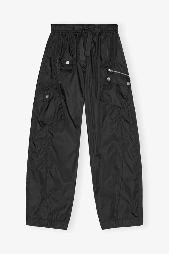 Black Nylon Elasticated Pants Black Nylon Elasticated Pants