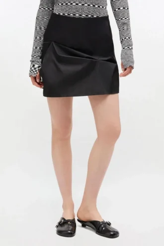 Black Nylon Mini Skirt