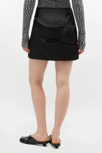 Black Nylon Mini Skirt