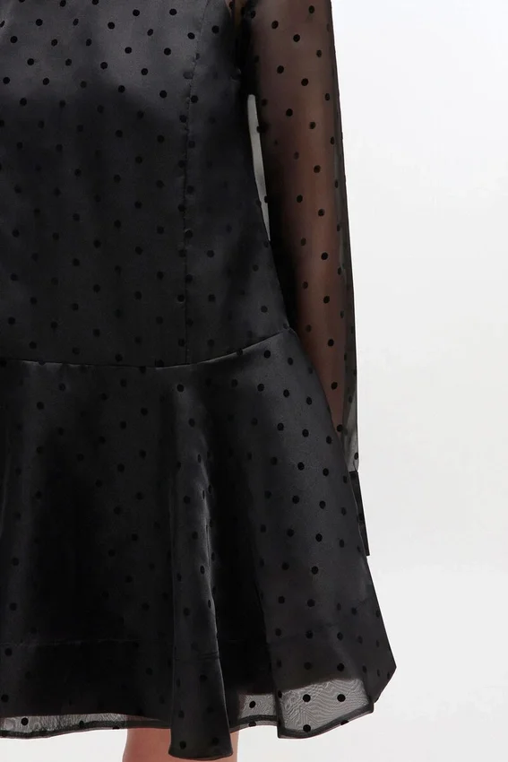 Black Organza Circle Collar Dress Black Organza Circle Collar Dress