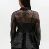 Black Organza Peplum Shirt