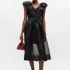 Black Organza Ruched Dress Black Organza Ruched Dress