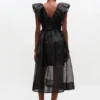 Black Organza Ruched Dress Black Organza Ruched Dress