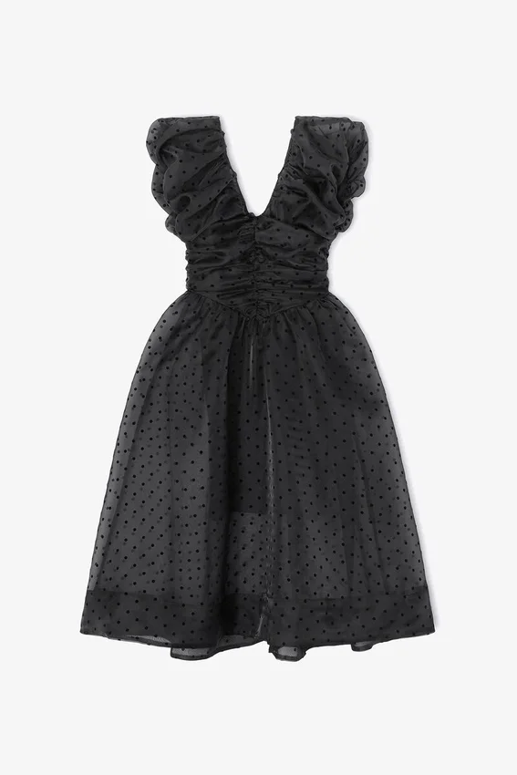 Black Organza Ruched Dress Black Organza Ruched Dress