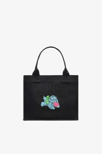 Black Puppy Large Tote