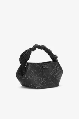 Black Rhinestone Mini Bou Bag