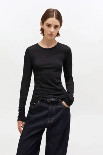 Black Rib Long-sleeve