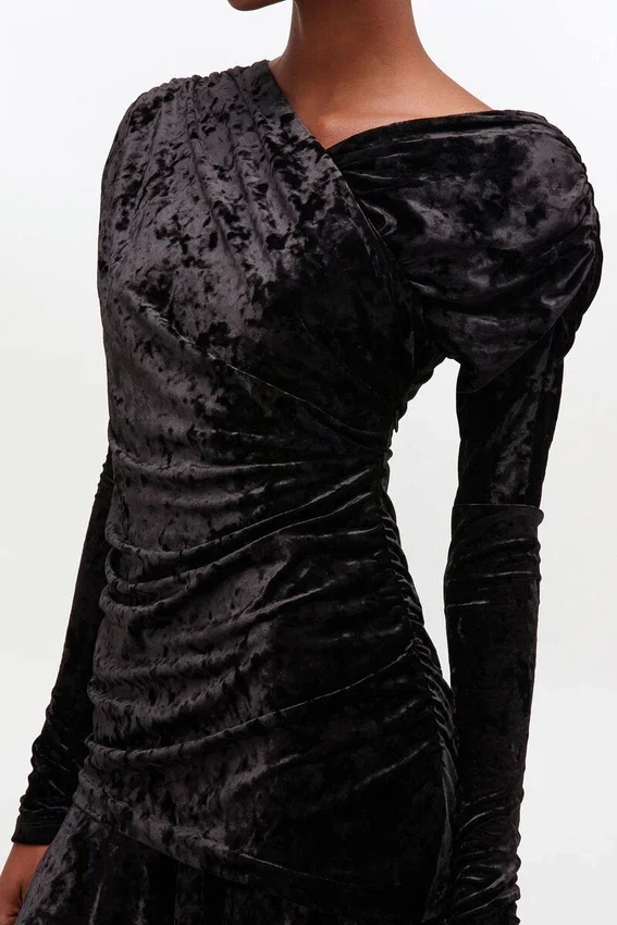 Black Ruched Mini Dress Black Ruched Mini Dress