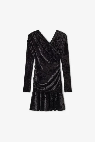 Black Ruched Mini Dress