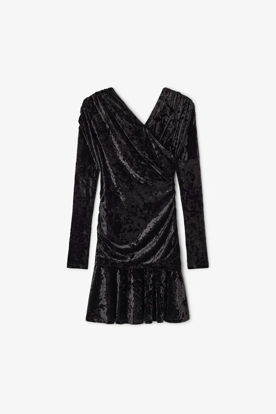 Black Ruched Mini Dress Black Ruched Mini Dress