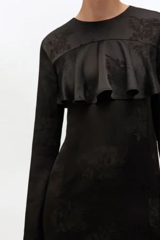 Black Ruffle Mini Dress