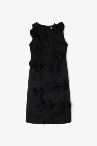 Black Satin Bow Dress