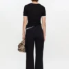 Betzy Cropped Jeans in Black Rigid Denim