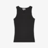 Black Soft Cotton Rib Tank Top Black Soft Cotton Rib Tank Top