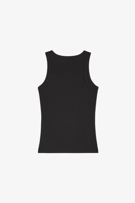 Black Soft Cotton Rib Tank Top Black Soft Cotton Rib Tank Top