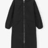 Black Tech Seersucker Oversized Shell Coat Black Tech Seersucker Oversized Shell Coat