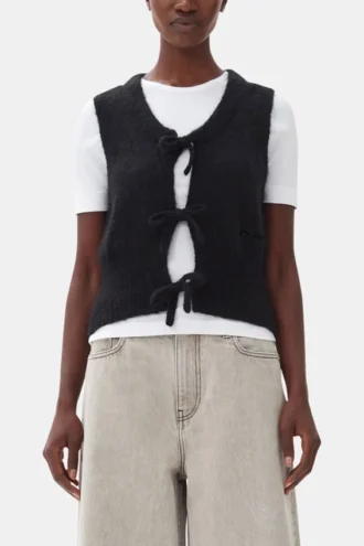Black Tie String Vest
