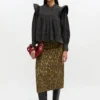 Black Washed Frill Blouse Black Washed Frill Blouse