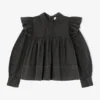 Black Washed Frill Blouse Black Washed Frill Blouse