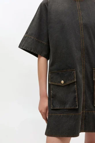 Black Washed Kimono Dress