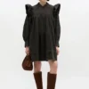 Black Washed Mini Shirt Dress Black Washed Mini Shirt Dress