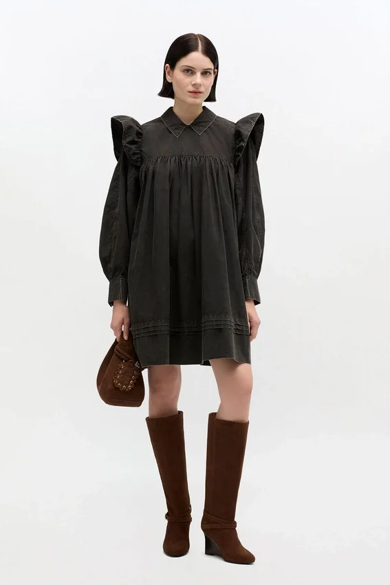 Black Washed Mini Shirt Dress Black Washed Mini Shirt Dress