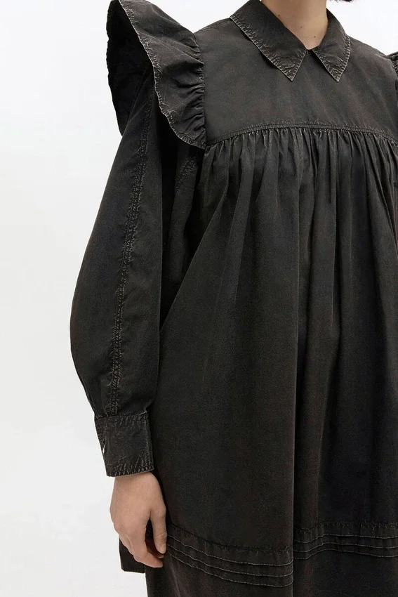 Black Washed Mini Shirt Dress Black Washed Mini Shirt Dress