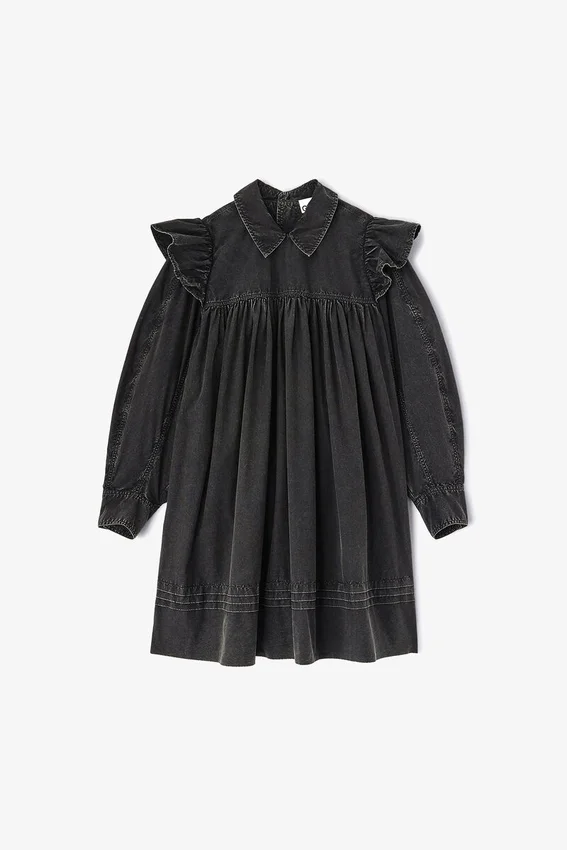 Black Washed Mini Shirt Dress Black Washed Mini Shirt Dress