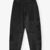 Black Washed Satin Pocket Pants