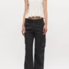 Black Washed Twill Pants