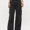Black Washed Twill Pants