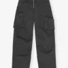 Black Washed Twill Pants