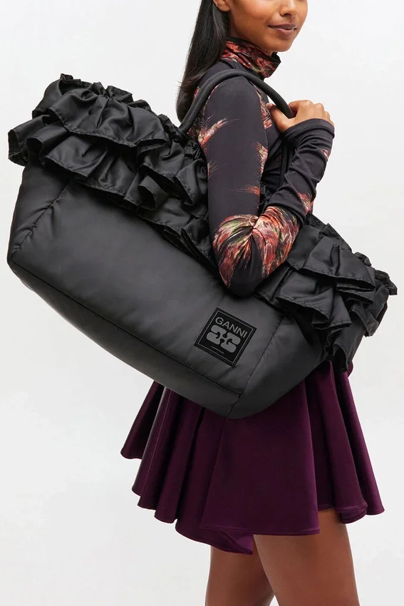 Black XXL Ruffle Tote Black XXL Ruffle Tote