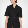 Blazer in Black Cotton Tailoring